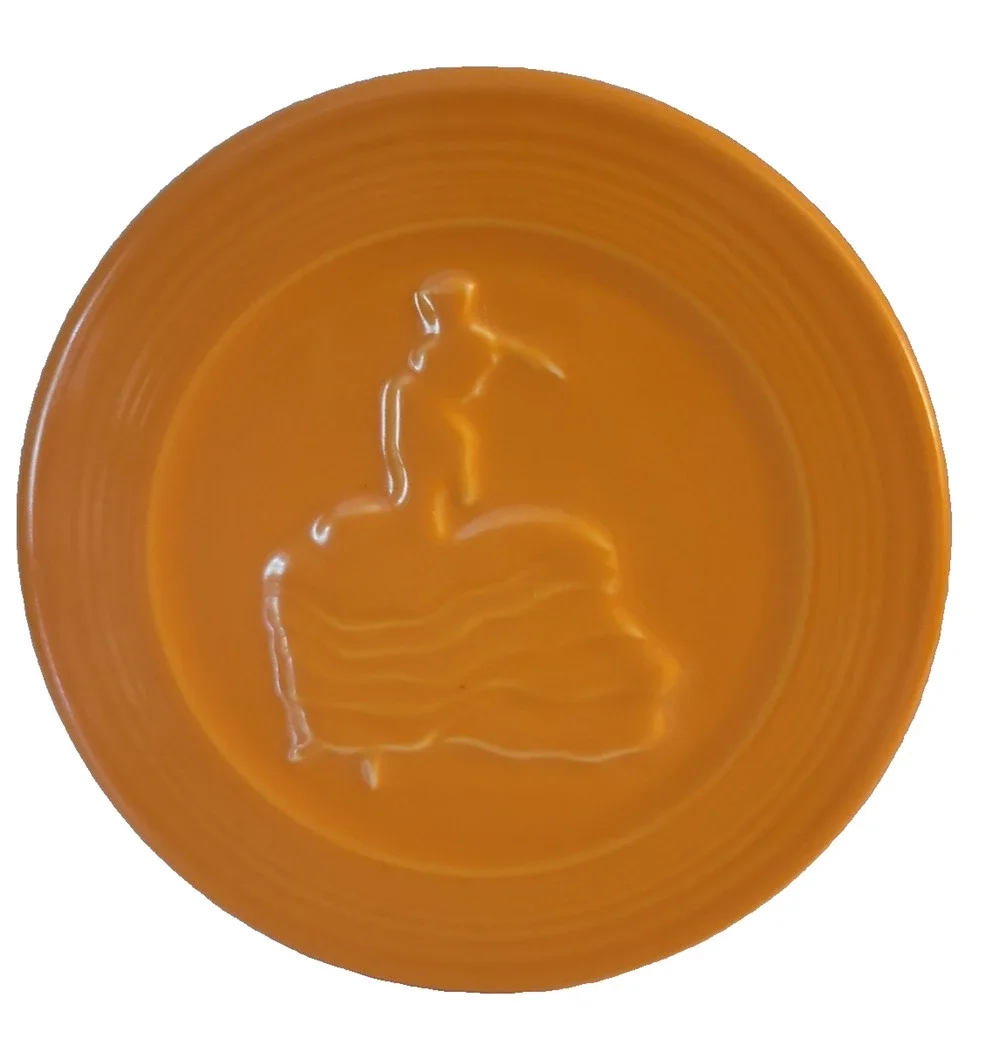 VTG Fiesta Tangerine Dancing Lady Trivet Fiestaware Homer Laughlin USA Lead Free